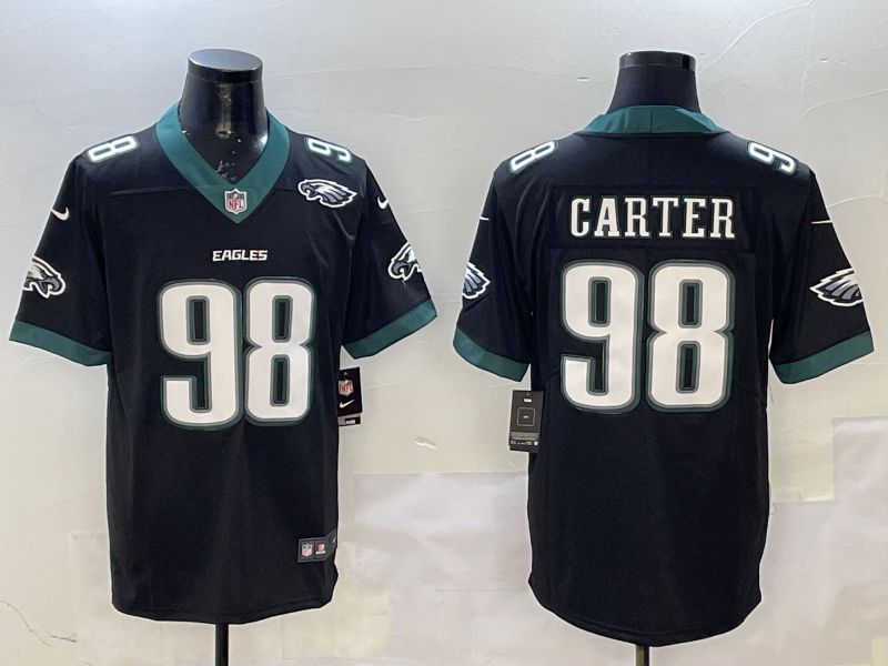 Men Philadelphia Eagles #98 Carter Black Second generation 2025 Nike Limited NFL Jersey style 5->philadelphia eagles->NFL Jersey